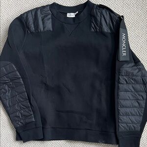 Moncler Black Quilted Men's Crewneck Sweater